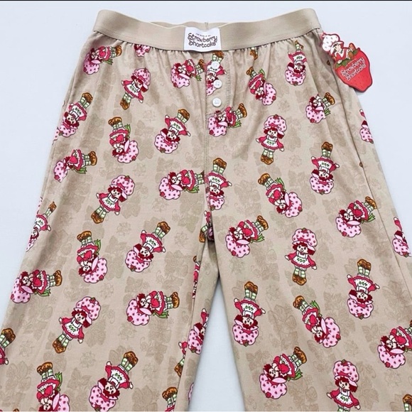 Strawberry Shortcake Other - Strawberry Shortcake Beige & Pink Printed Pajama Pants